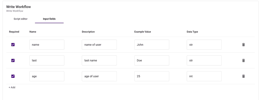 Compound Actions Input Field